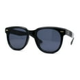 thumbnail image 1 of Lunettes de Soleil pour Hommes Hipster Rétro Vintage à Monture Ronde Corne Tout Noir, 1 of 4