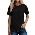 thumbnail image 2 of Women's 280g Crew Neck Pocket Casual Short Sleeve T-Shirt-6 Colors(S-2XL), 2 of 6
