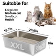 thumbnail image 3 of Caja de arena EGMEHOAD de acero inoxidable XXL para grandes felinos, 3 of 9