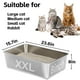 thumbnail image 3 of Caja de arena EGMEHOAD de acero inoxidable XXL para grandes felinos, 3 of 9