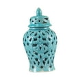 thumbnail image 3 of Jarrón de cerámica con diseño de jengibre, ideal como jarrón decorativo para oficina, fiestas y decoración del hogar. azul, 3 of 9