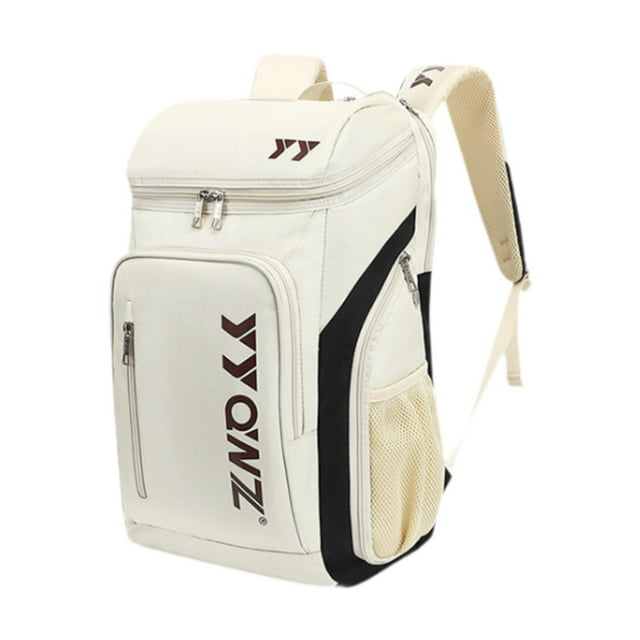 Lipstore Badminton Backpack Large Capacity Racket Bag Versatile Tennis Backpack Badminton Beige