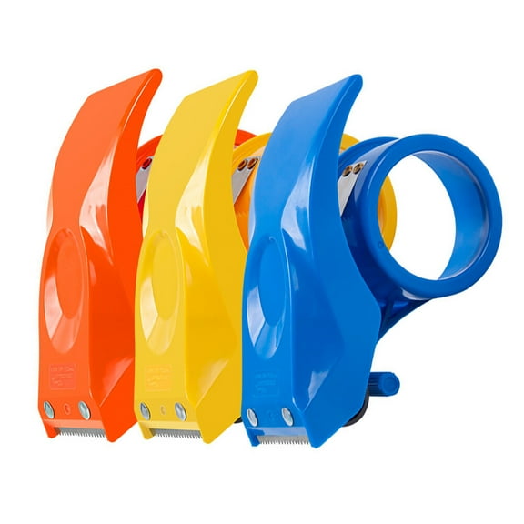 FRCOLOR tape dispenser 3Pcs Packing Tape Dispenser Wide Ergonomic Tape Handheld Heavy Duty Tape for Shipping Moving Mailing Box Sealing Carton Packaging Red Yellow Blue,6.1"X4.33"X2.17"