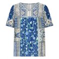 thumbnail image 4 of Birdeem Chemise d'Été Rétro à Col en V Décontractée à Manches Courtes Imprimée pour Femmes, 4 of 6