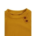thumbnail image 4 of Infant Baby Boy Girl Fall Winter Clothes Solid Cotton Pullover Sweatshirt Top Drawstring Pants Outfit Set, 4 of 6