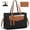 Black with Brown, variant on Women's Handbag 15.6 Inch Leather Tote Bags Waterproof Laptop Briefcase Office Business Work Travel Handbag for College Teacher