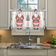 thumbnail image 2 of Yayeee Kitchen Curtains Tier Pair Light Filtering 27"x36" Rod Pocket Short Cafe Window Panel, Beige Christmas Santa, 2 of 7