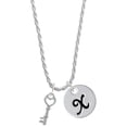 thumbnail image 1 of Delight Jewelry Silvertone Open Heart Key Silvertone Script Initial Disc - X - Charm Necklace, 20"+3", 1 of 1
