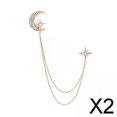 thumbnail image 1 of 2x Broche , Accesorios para Cuello, Broche de Aleación Elegante para Solapa, Trajes de Hombre, Cadenas Colgantes, Broches de Cuello para Novio Y 2 piezas, 1 of 10