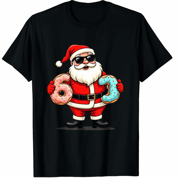 Funny Santa 67 Ice Cream Drip Christmas Xmas T-Shirt (Men's, Women's)