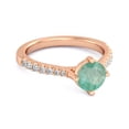 thumbnail image 2 of Solitaire Accents 925 Sterling Silver Rose Vermeil 0.25 Ctw Emerald Princess Women Valentines Day Gifts Ring, 2 of 3