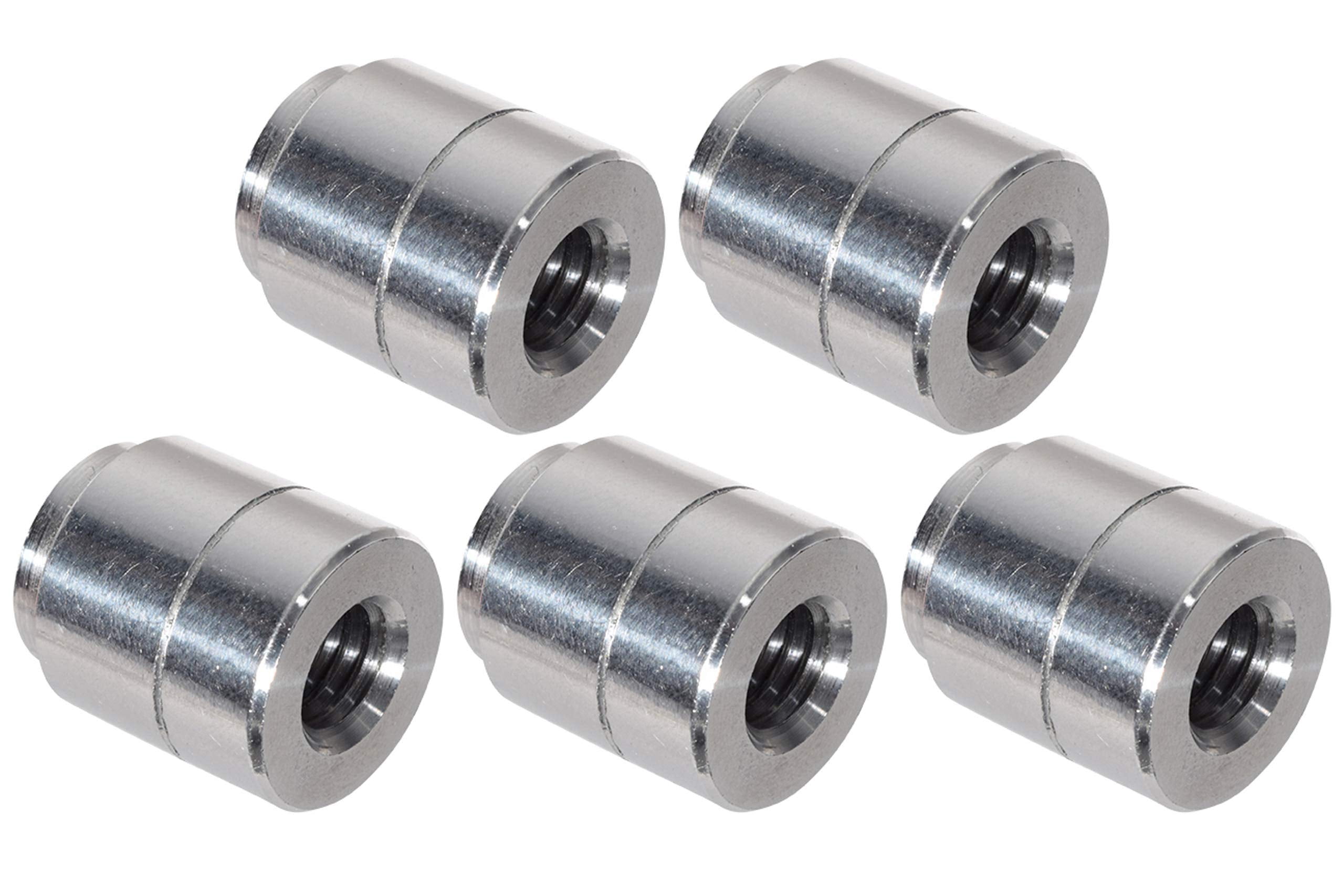 ICT Billet 5pc Aluminum 3/8"-16 Standard Weld On Bung Female Nut Threaded Insert Weldable Inch 3/8"