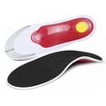thumbnail image 2 of Foot Corrective Insoles Cuttable Reduce Pressure Arch Supports Orthotic Inserts for Flat Foot Red Bottom Black Surfaces S(35-40), 2 of 5