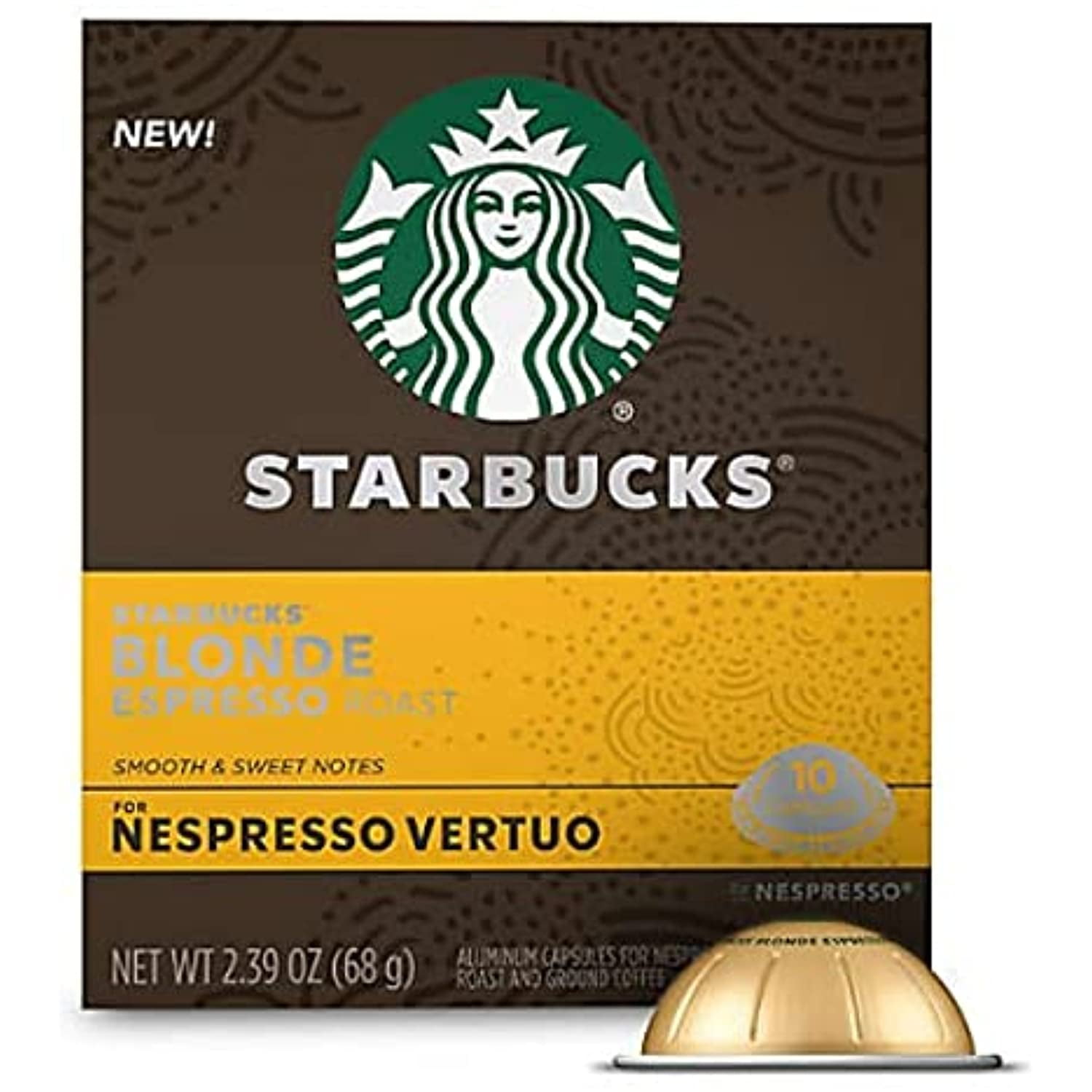 Starbucks By Nespresso Coffee Capsules For Vertuo Machines — Blonde Espresso Roast - 10 Count -