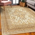 thumbnail image 3 of Vintage Decorative Rug, Caucasian Style Antique Ornaments Floral Blossoms and Geometric Details Damask, Quality Carpet for Bedroom Dorm and Living Room, 6 Sizes, Dark Mustard, by Ambesonne, 3 of 4