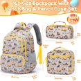 thumbnail image 2 of 3Pcs Cute Kawaii Backpack Set, Waterproof Backpack with Lunch Box & Pencil Case, Construction Trucks, 2 of 9