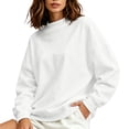 thumbnail image 4 of Warop Womens Mock Neck Sweatshirts Oversized Long Sleeved Pullover Tops Casual Loose Fall Fashion Outfits, 4 of 9