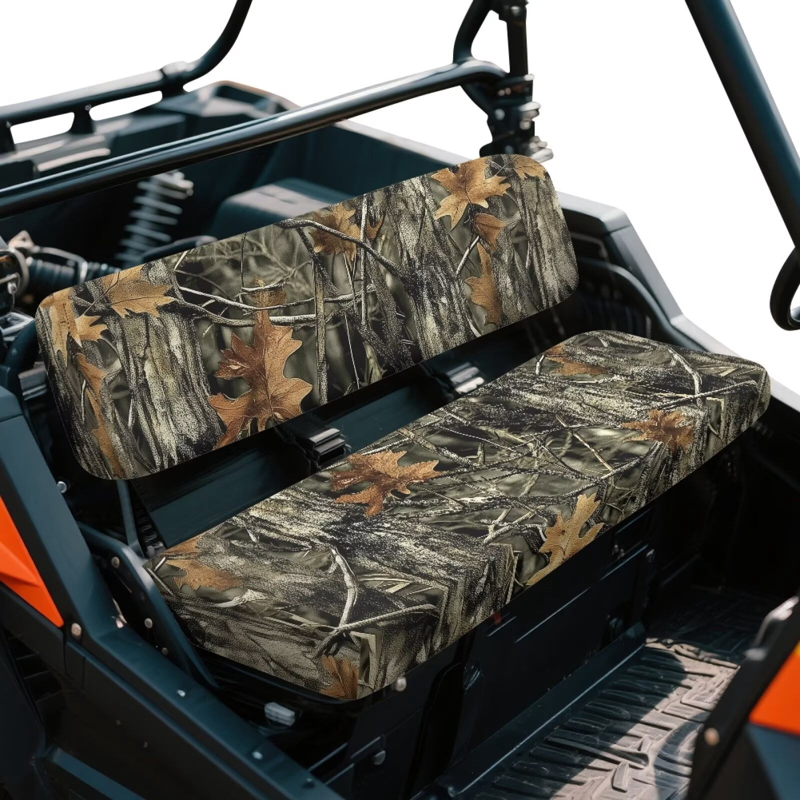 XYZCANDO Brown Camo Forest UTV Seat Covers for Kawasaki Mule 3010 2 Pieces UTV Seats Cover Accessory Part Mule Accessory Parts Replacement Bench Seat Covers Full Protection