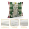 thumbnail image 4 of Qinduosi Easter Bunny Lumbar Decorative Throw Pillow Cover , Colorful Polka Dot Stripes Rectangle Cushion Case Decor, Plaid Diamond Spring Farmhouse Home Decoration for Sofa Couch, 4 of 5