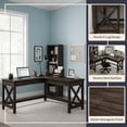 thumbnail image 2 of Lavish Home L-Shaped Computer Desk with X-Pattern Legs (Dark Gray Finish), 2 of 6