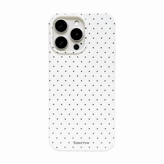 ZCfor iPhone 16 Pro Case Cute Fashion Polka Dot Aesthetics Women Girly Stylish Protective Soft Shockproof Phone Case White