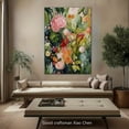thumbnail image 5 of 1pc Extra Large Abstract Floral Versatile Wall Art Canvas - Vibrant Colorful Flowers Impressionist Blooming Garden Mural, Nordic Bohemian Style Heavy Texture Knife Painting, 5 of 8