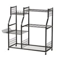 thumbnail image 2 of Lanzxjv Garden Tool Organizer with Lockable Wheels, Heavy-Duty Yard Tools Rack for Garage, Shed, Garden, Utility Stand Rack for Rakes Brooms Shovels, Long-Handled Tools, 2 of 7