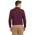 thumbnail image 2 of Port Authority K500LS Mens Long Sleeve Silk Touch Polo T-Shirt, Burgundy - Extra Small, 2 of 2