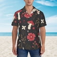 thumbnail image 4 of Bixox Men's Hawaiian Shirts Men's Fly Agaric and Flowers Print Short-Sleeve Shirt-Medium, 4 of 8