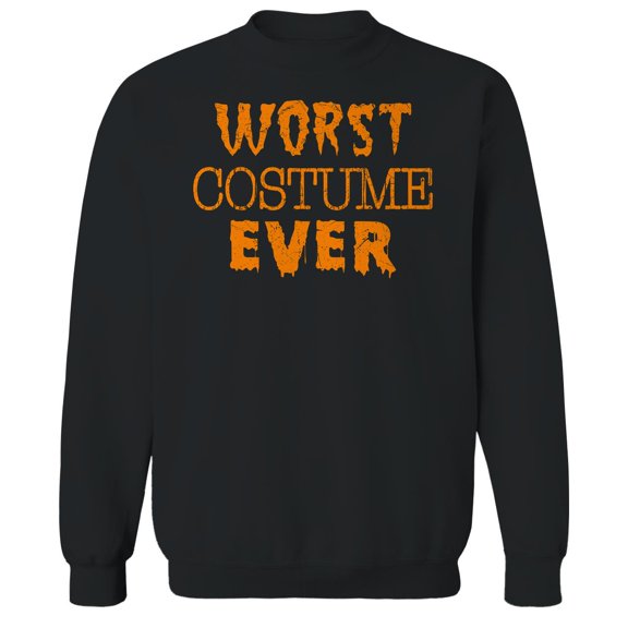 Halloween Worst Ever Graphic Black Men's Cotton Pullover Sweatshirt