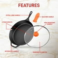 thumbnail image 4 of NutriChef 12" Pre Seasoned Nonstick Cast Iron Frying Pan with Lid & Handle Cover, 4 of 7