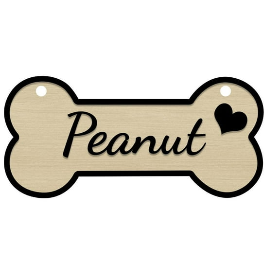 Personalized Bone Shaped Dog Name Signs, Custom Dog Name Plate Wood Sign for Home Farmhouse Decor Rustic Wall Decor, Dog’s Kennel Sign E1C7