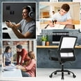 thumbnail image 4 of YRLLENSDAN Mesh Office Chairs, Home Office Desk Chairs With Wheels & Arms Pc Chair Rolling Chair Study Chair Computer Chairs For Adults, White, 4 of 8