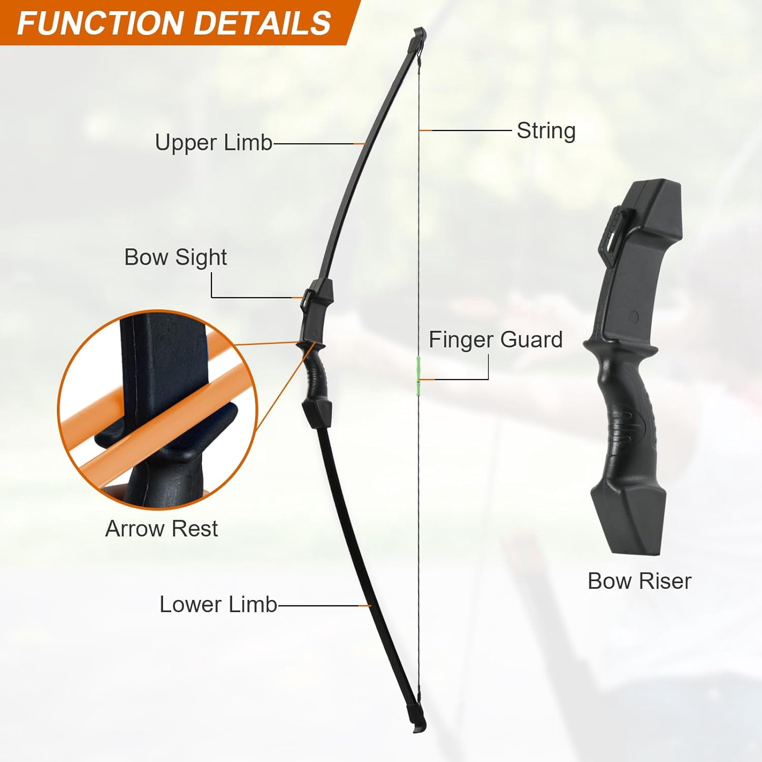 Archery Recurve Bow Set Bow and Arrow Set Takedown Hunting Bow Outdoor Sports Archery Bow Gift