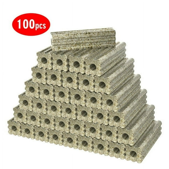 Support de Filtration d'Aquarium Poreux 100 Pcs en Céramique Bio pour Eau Douce, Eau de Mer, Aquarium, Bac à Poissons et Étang à Carpes Koï