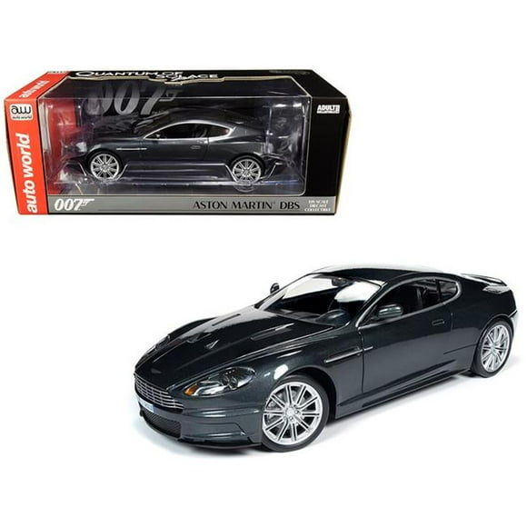 Autoworld AWSS123 Aston Martin DBS Quantum Silver & Dark Gray Metallic James Bond 007 Quantum of Solace 2008 Movie 1 by 18 Diecast Model Car