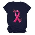 thumbnail image 1 of T-shirt Décontracté à Manches Courtes et Col Rond pour Femmes avec Design Inspirant de Sensibilisation au Cancer, Coupe Ample et Confortable, 1 of 4