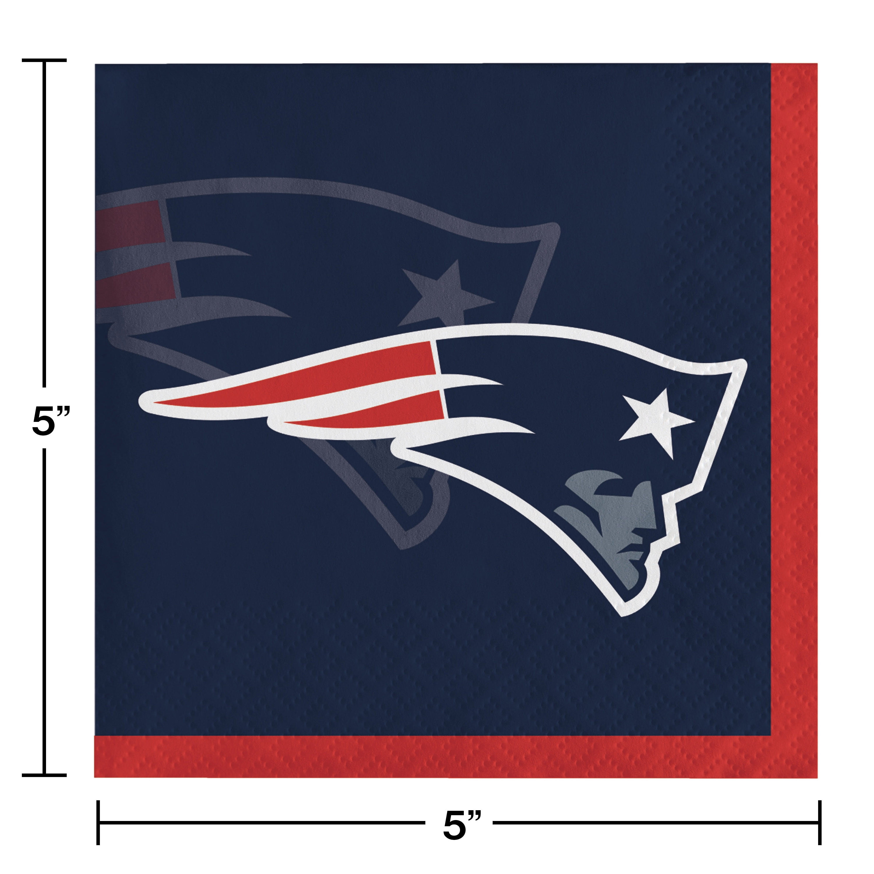 New England Patriots Paper Beverage Napkins 48 Count for 24 Guests