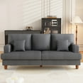 thumbnail image 5 of AAQZ 87" Corduroy Sofa Couch for Living Room, 3 Seater Deep Seat Comfy Couch in a Box, 2 Cushions, 2 Pillows Tool-Free Setup,Gray, 5 of 10
