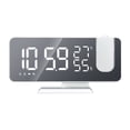 thumbnail image 2 of Reloj digital Termómetro Higrómetro Reloj Proyector Radio Temperatura Medidor de humedad, Fondo blanco, Fuente blanca Inevent EL001188-01B, 2 of 7