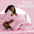 thumbnail image 3 of MR&HM Satin Pillow Case, 2 Pack Satin King Silky Pillowcase for Hair and Skin, Satin Pillowcase Set of 2, 20x40, Pink, 3 of 7