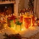 thumbnail image 1 of Juego de 3 cajas de regalo navideñas con luces LED | Decoración exterior con control remoto y luces multicolores | Decoración navideña de ABS resistente al agua para jardín e interior, 1 of 5