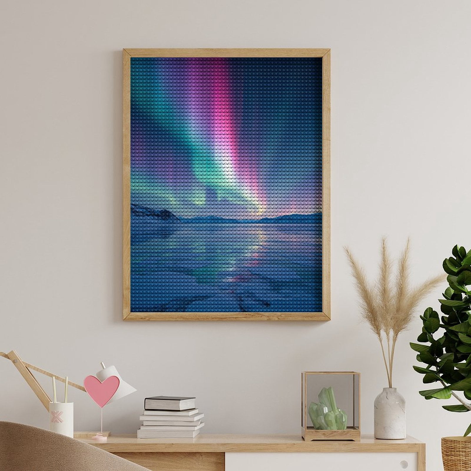 Diamond Art Kits for Adults, Aurora Borealis Over Frozen Landscape 5D Diamond Painting Kits for Adults Beginners, DIY Full Drill Diamond Painting, Gem Art and Crafts 12x16