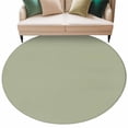 thumbnail image 2 of Sage Green Round Rugs 8ft, Farmhouse Solid Green Color Modern Art Non Slip Washable Rug Runner, Low Pile Indoor Floor Carpet Mat Bathroom Rugs for Living Room, Bedroom, Kids Room, 2 of 9