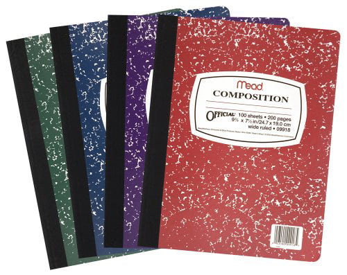 Home School Supplies 73389 Assorted Colors, 0 1 Pack of 12 Composition Book 12 Pack 9-3/4 x 7-1/2 Assorted Colors Writing Journal Notebook with Lined Paper Wide Ruled Comp Book Fashion 