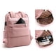 thumbnail image 4 of Mochila de nailon para mujer, impermeable, para portátil, para estudiantes (roja), 4 of 6