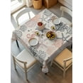 thumbnail image 6 of Coral Pink Grey Coastal Table Cloth, Summer Beach Starfish Coral Nautical Rustic Waterproof Tablecloth for Square Tables, Washable Fabric Table Cover for Restaurant Kitchen Dining Tables 54"x54", 6 of 6