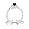 thumbnail image 3 of Limited Time Sale Infinity 1 Carat Round cut Black & White Diamond Wedding Ring Set in 10k White Gold Bridal Engagement Ring Set, 3 of 3