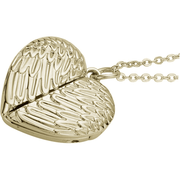 1PCS Angel Wings Necklace for Women, Dainty Cute Heart Locket Necklace Personalized Memorial Jewelry Gifts for Mom, Love Statement Jewelry Gift for Wife(Gold)