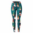 thumbnail image 4 of Leggings for Women Tummy Control Autumn Winter Christmas Pattern High Waist Floral Printed Women's Yoga Pants,Green,M, 4 of 5